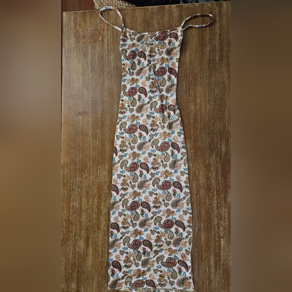 Papermoon Multicolor Paisley Maxi Dress For Women 90s Style Paisley Dress Medium